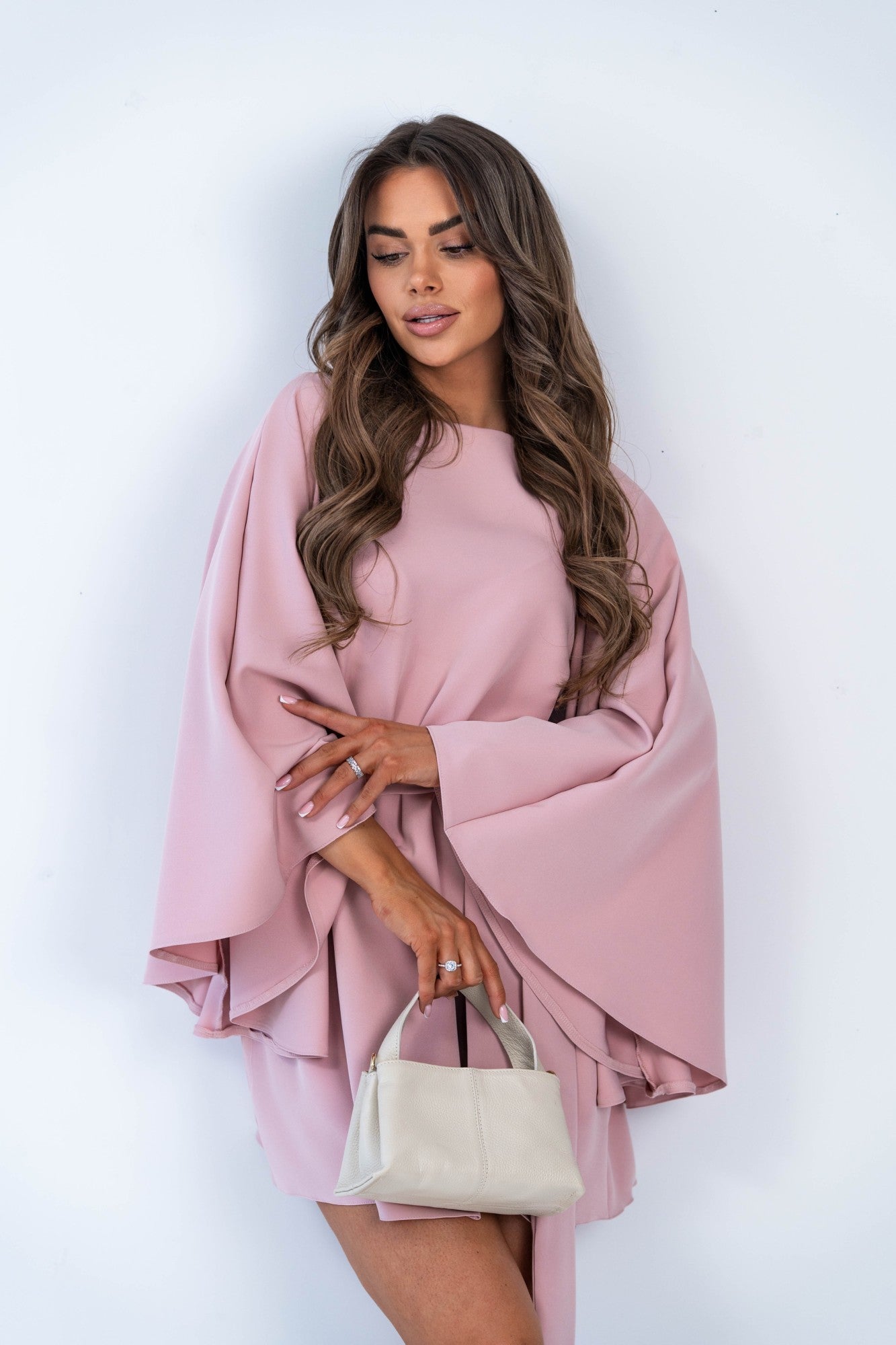 Obleka Amanda - Puder roza