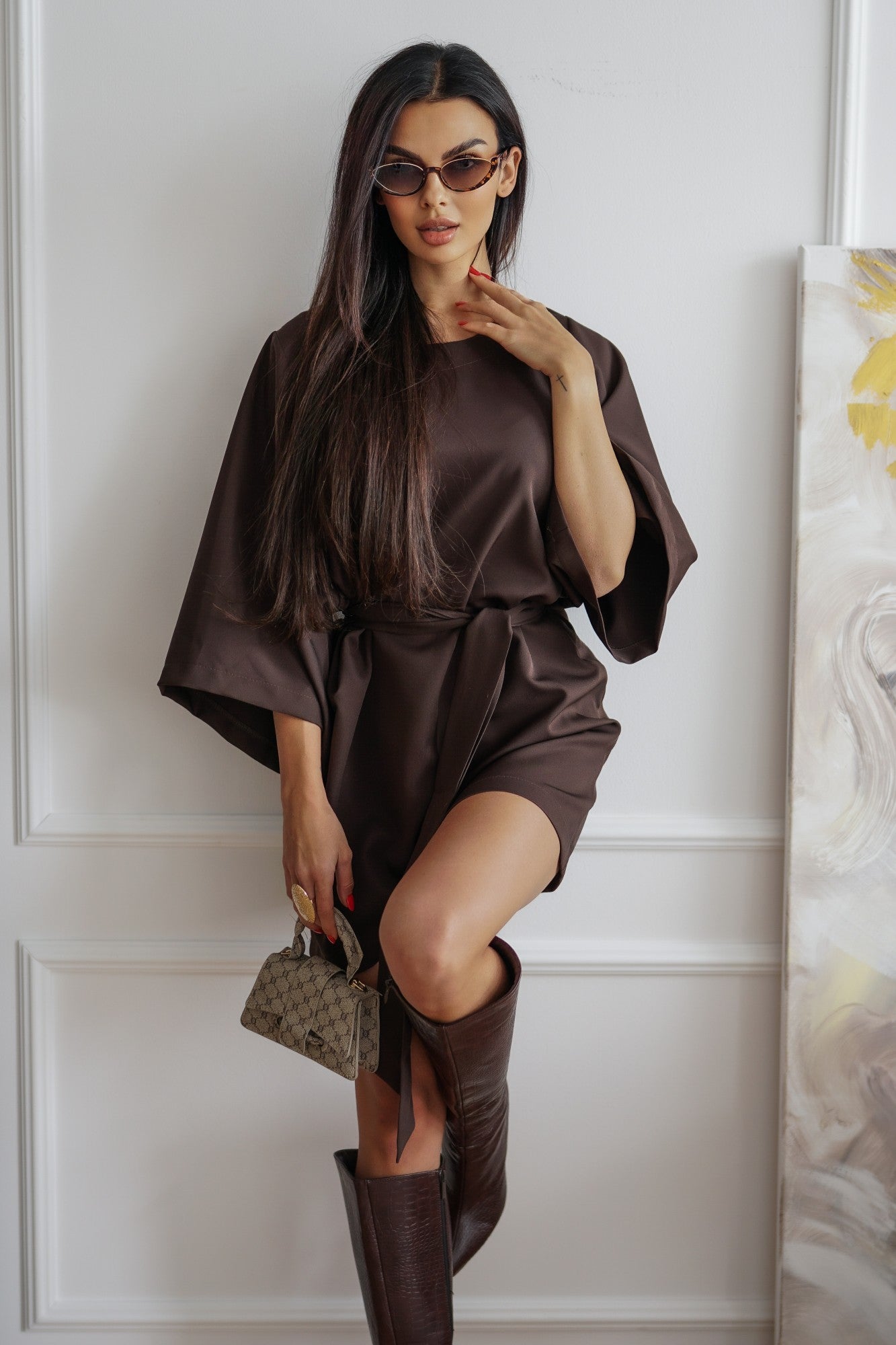 Obleka Rosie - Rjava