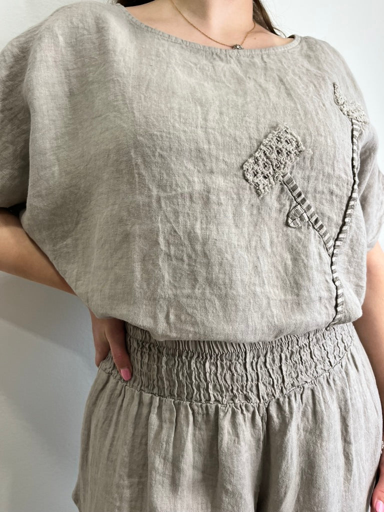 Bluza Bloom - Sivo-rjava